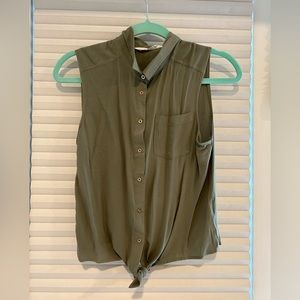 H&M Green Button Tank Top